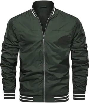 Men's Lightweight Jacket Casual Spring Fall Jackets Windbreaker Bomber Zip Up Coat With Pocket for Men
