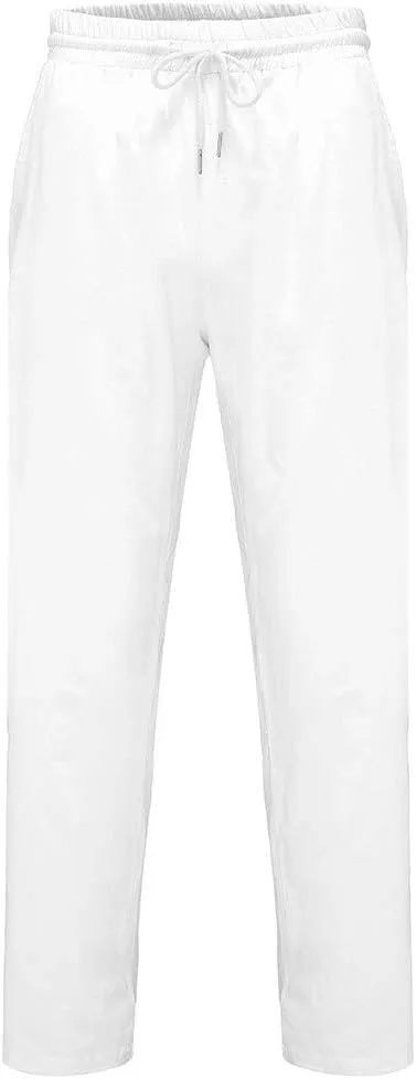 Men's Pants Casual Baggy Pants Solid Breathable Comfy Lounge Pants Elastic Waist Joggers with Pockets House Trousers