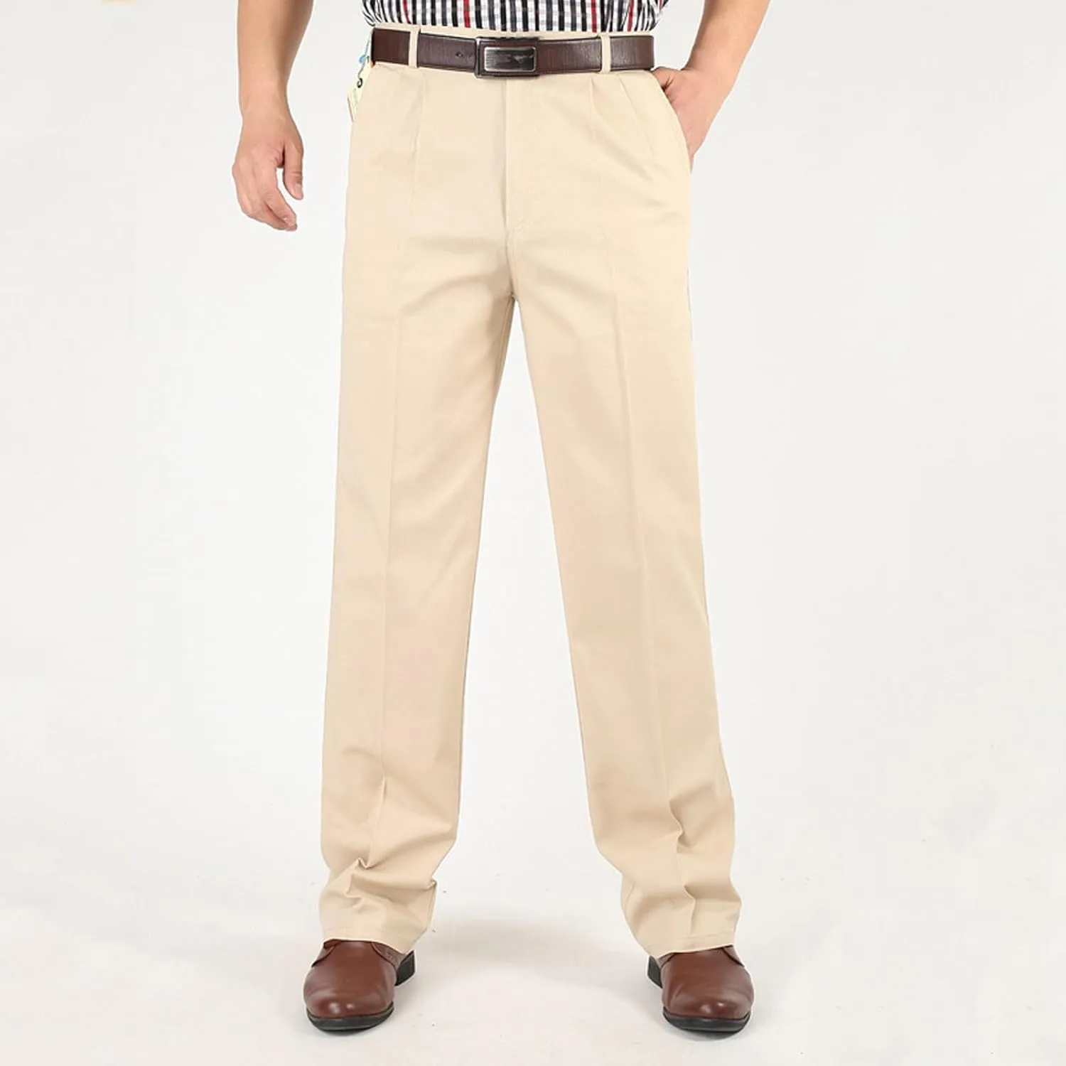 Men's Pants Classic Casual Relaxed Fit Business Office Pants Golf Suit Dress Pants for Men Straight Leg Golf Pants