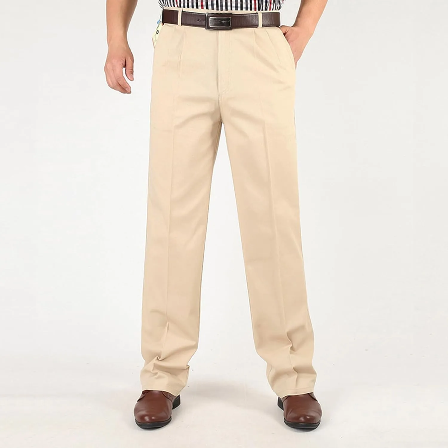 Men's Pants Classic Casual Relaxed Fit Business Office Pants Golf Suit Dress Pants for Men Straight Leg Golf Pants