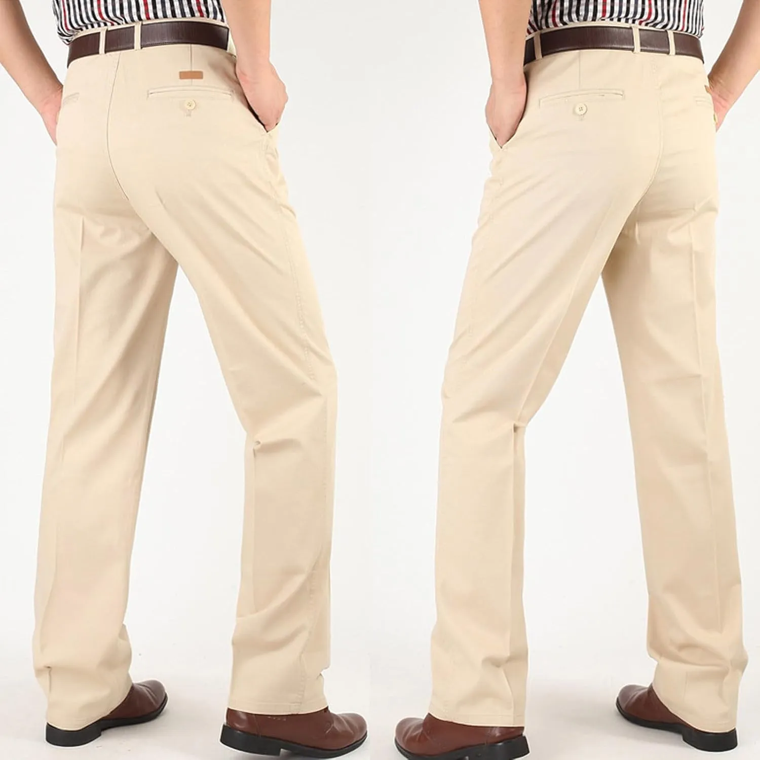 Men's Pants Classic Casual Relaxed Fit Business Office Pants Golf Suit Dress Pants for Men Straight Leg Golf Pants