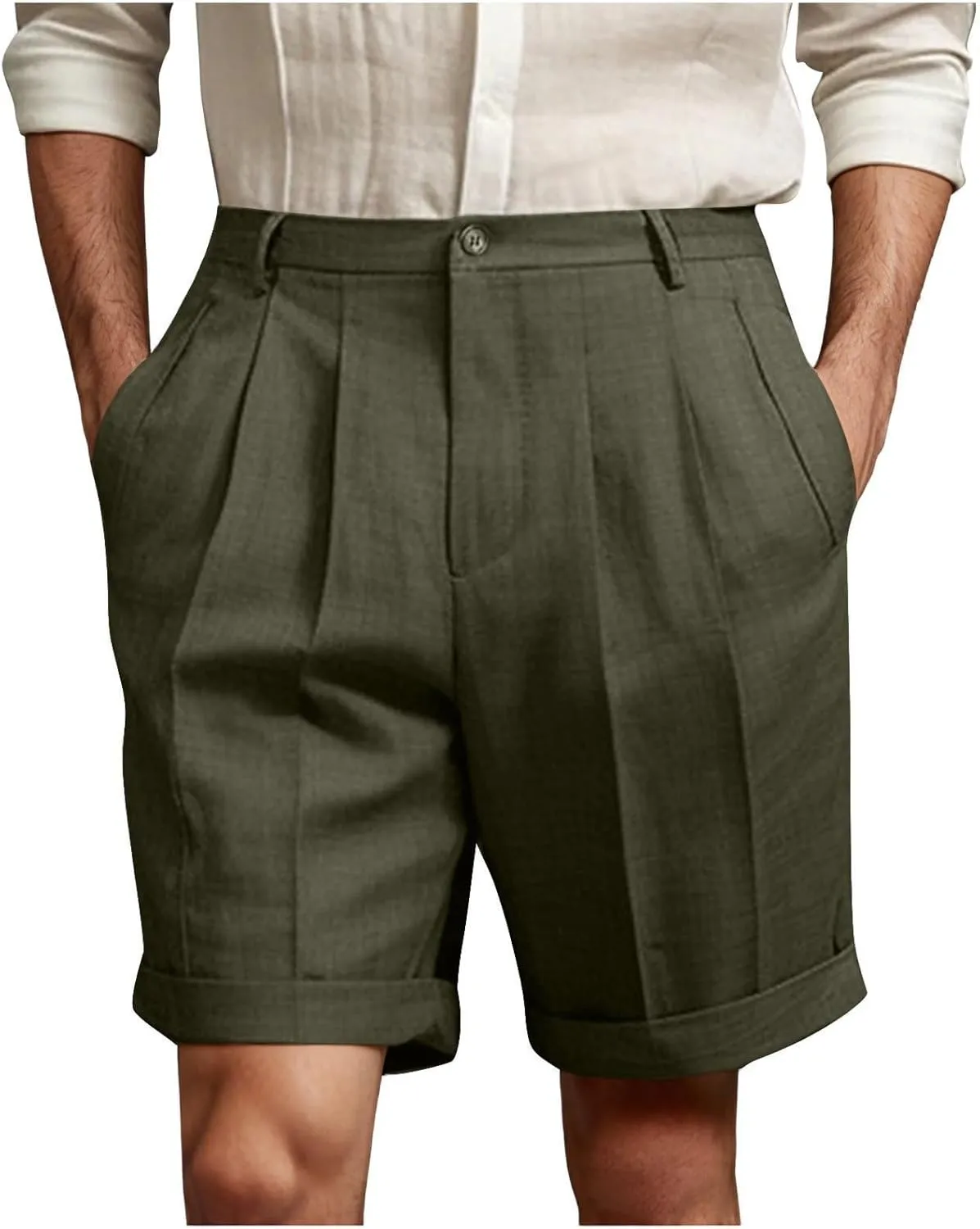 Men's Shorts Summer Lightweight Straight Leg Golf Pants Comfy Breathable Stretch Hiking Sweat Pants with Pockets
