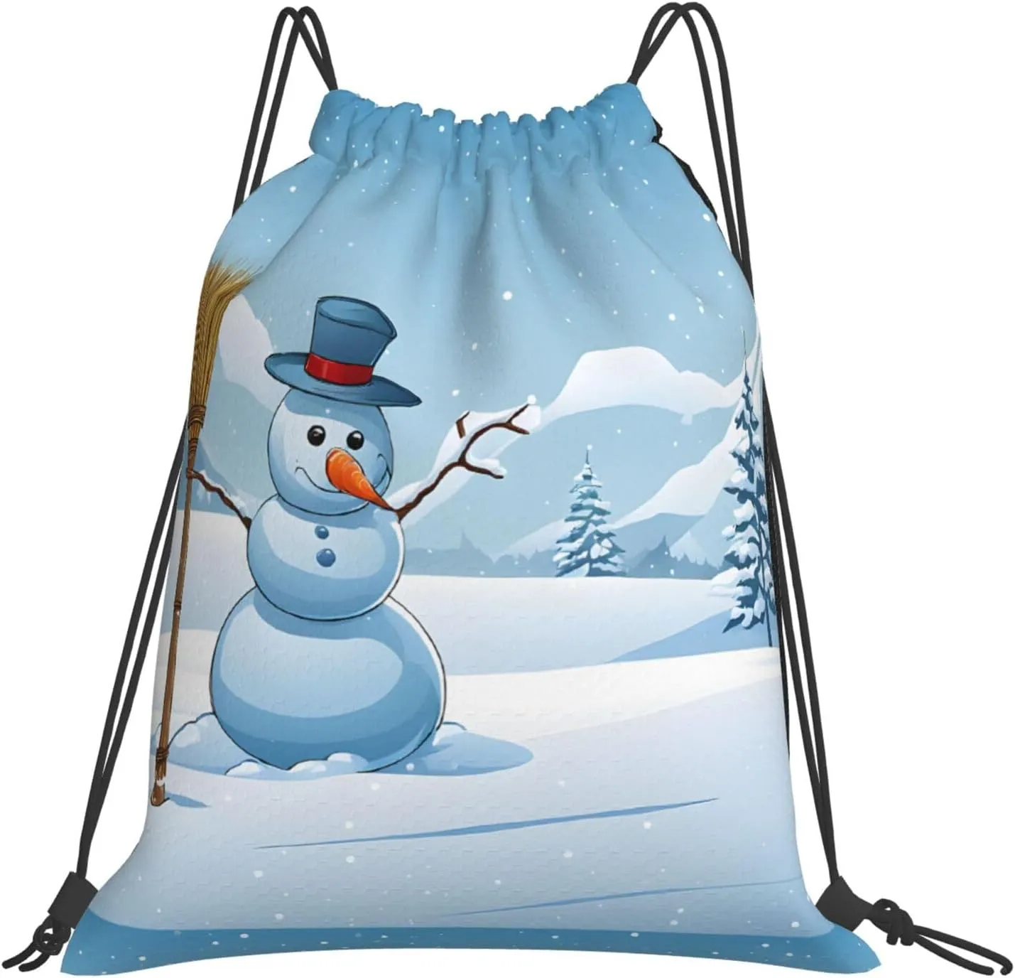 (Merry Christmas Print) Drawstring Backpack Drawstring Gym Bag Foldable Water Drawstring Bags Draw String Back Bag For Shopping Sport Yoga Travel, Swimming, Beach