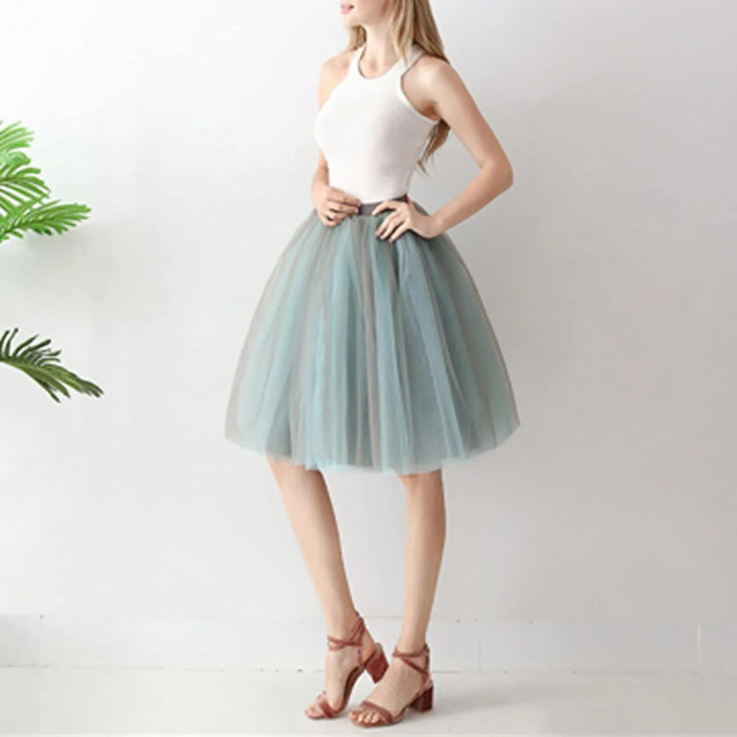 Midi Skirts for Women Womens Puffy Ballet Skirts Tutu Skirt Pleated Skirt Layer Mesh Skirt High Waist A-line
