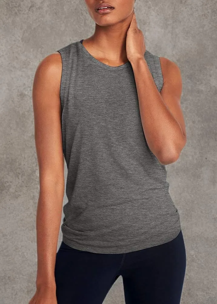 Mippo Workout Tops for Women Open Back Shirts Yoga Athletic Tops Running Muscle Tank Tops