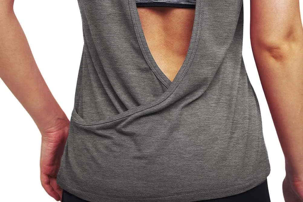 Mippo Workout Tops for Women Open Back Shirts Yoga Athletic Tops Running Muscle Tank Tops