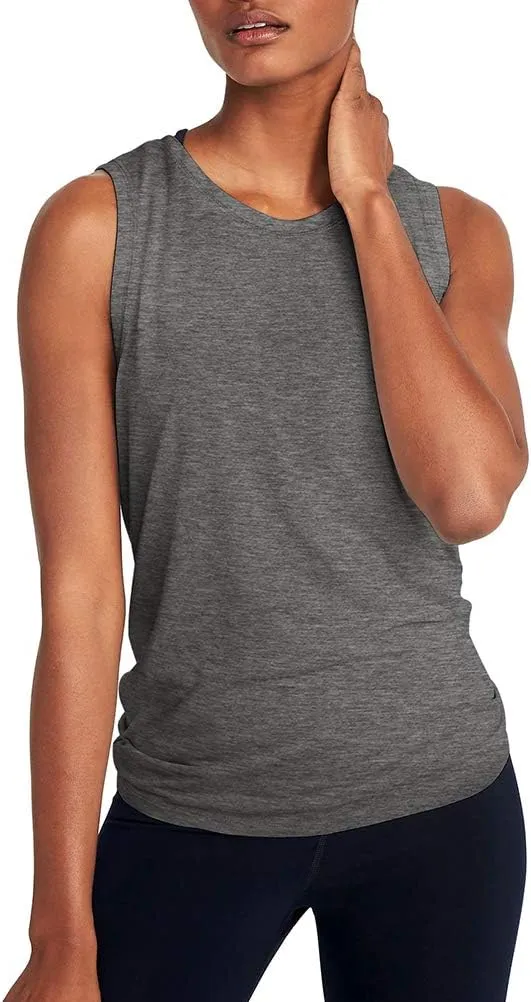 Mippo Workout Tops for Women Open Back Shirts Yoga Athletic Tops Running Muscle Tank Tops