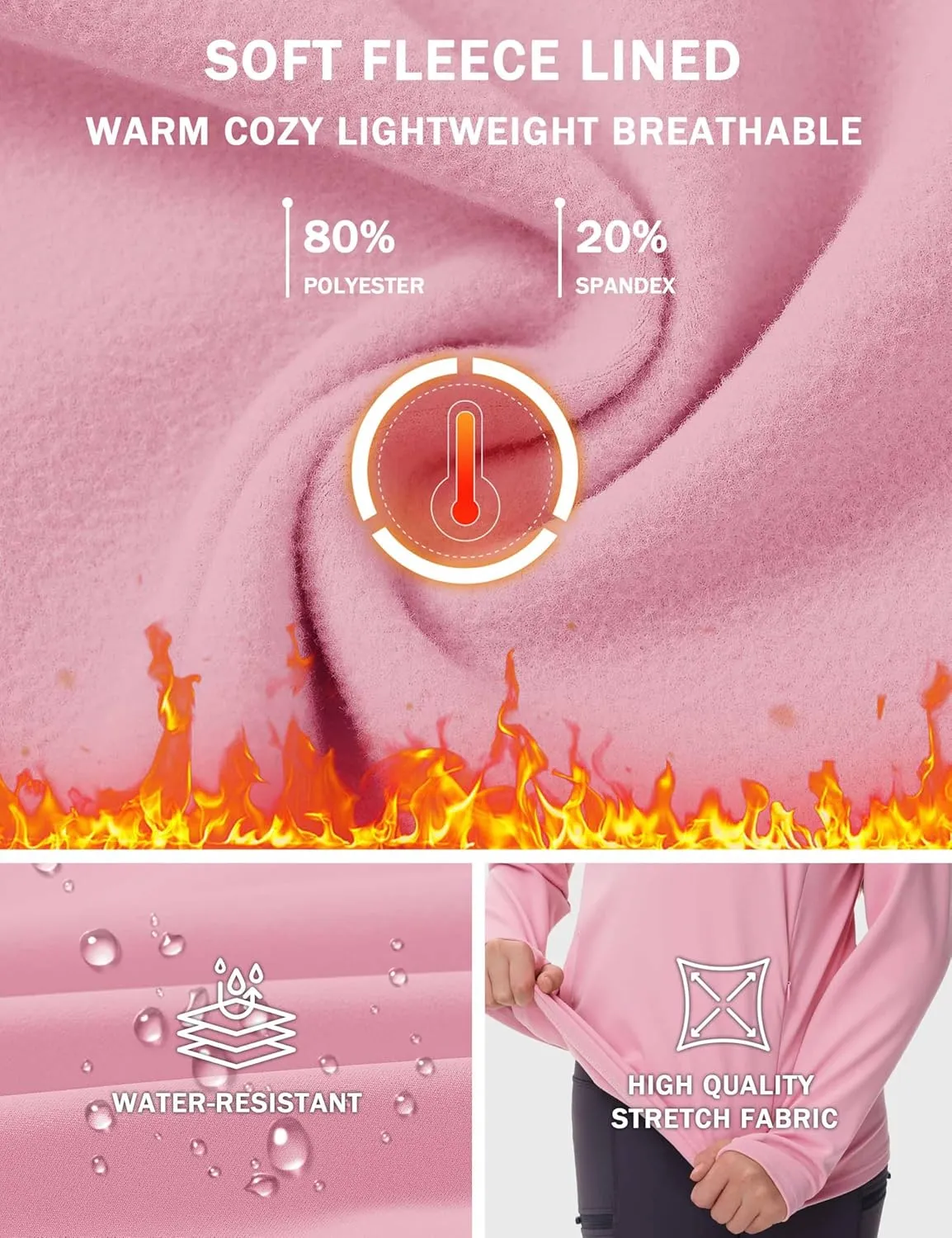 MoFiz Girls Fleece Long Sleeve Shirts Half Zip Fall Winter Jacket Horse Riding Thermal Pullover Sweatshirts with Pockets