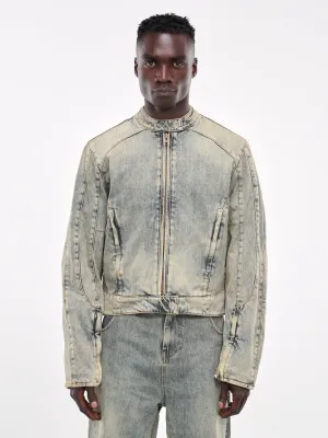 Moto Denim Jacket (ES2428SW-SURFACE-WAVE)