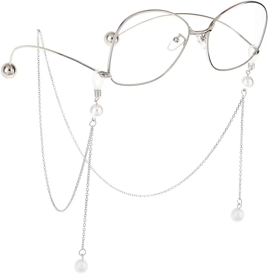 Naimo 2PCS Pearl Star Pendant Eyeglass Chains Eyewear Strap Holder Reading Glasses Retainer