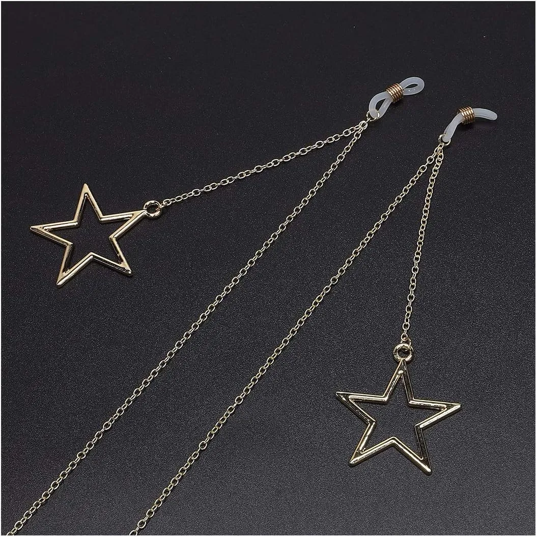 Naimo 2PCS Pearl Star Pendant Eyeglass Chains Eyewear Strap Holder Reading Glasses Retainer