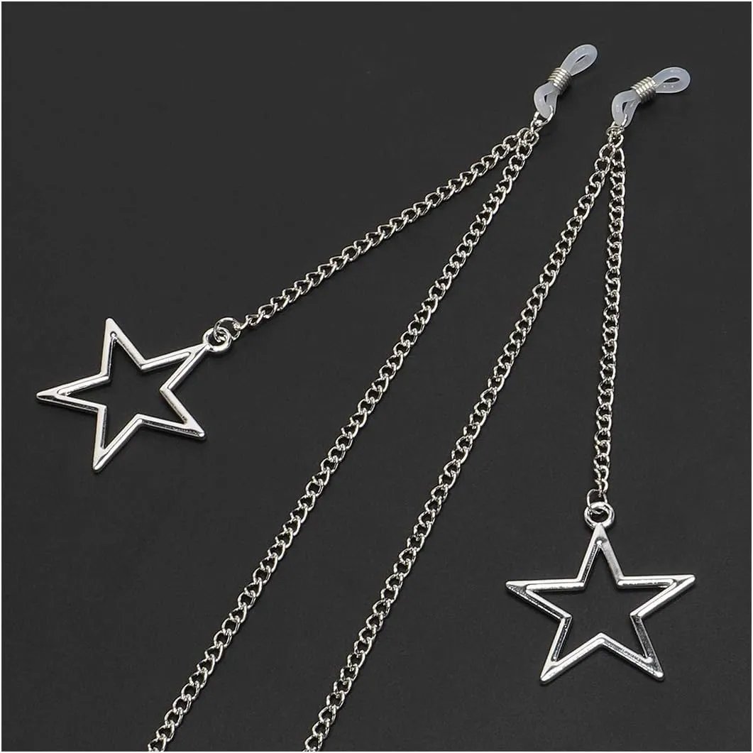 Naimo 2PCS Pearl Star Pendant Eyeglass Chains Eyewear Strap Holder Reading Glasses Retainer