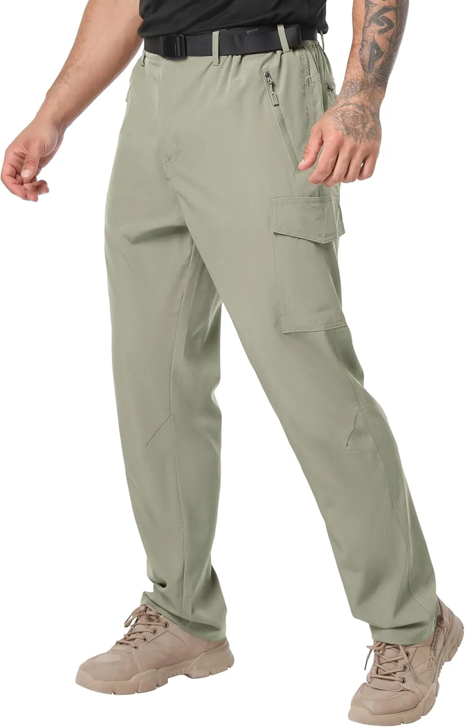 NATUVENIX Hiking Pants Men Lightweight Travel Pants for Men Quick Dry Mens Fishing Pants Water Resistant Cargo Work Pants