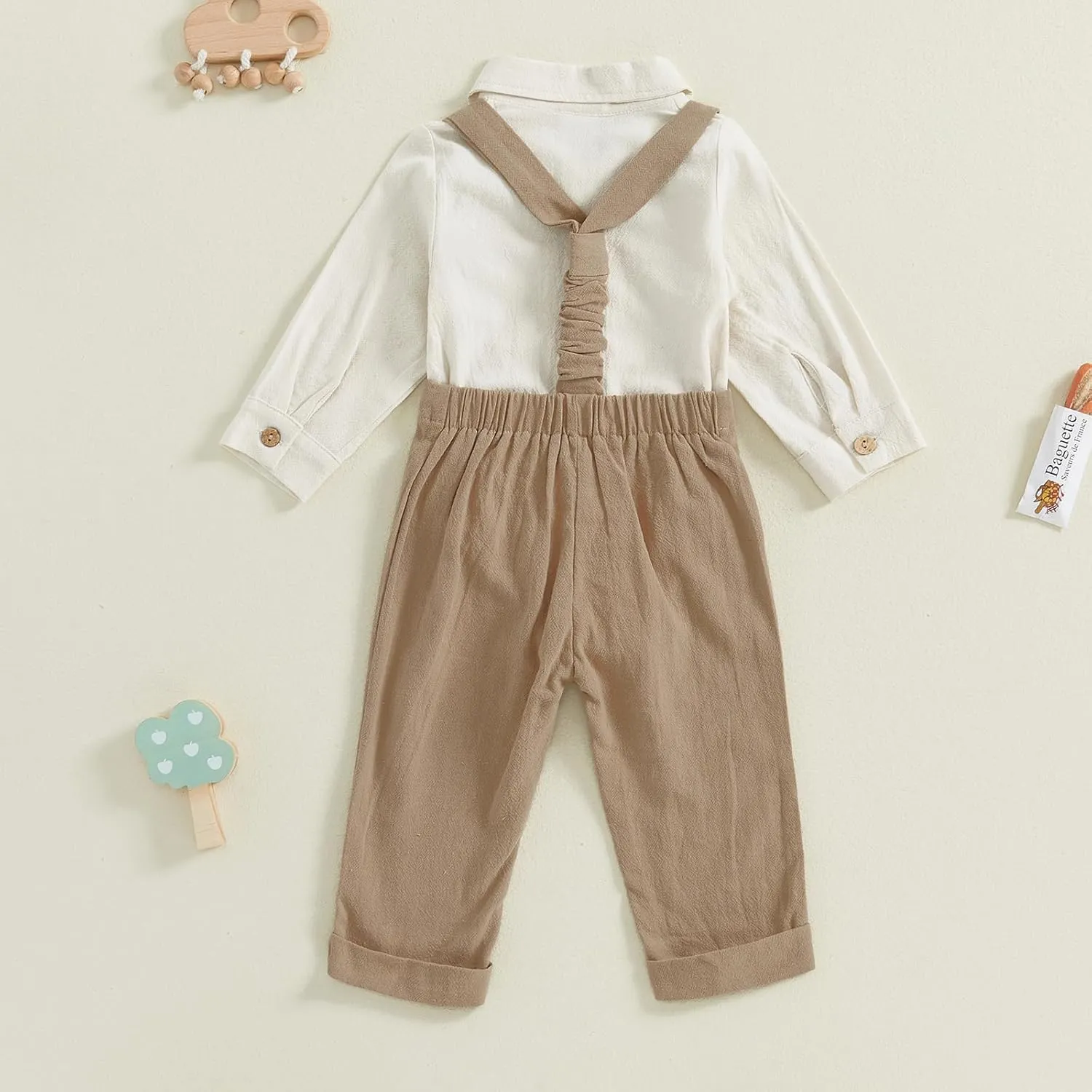 Newborn Infant Baby Boy Outfits Suit Bowtie Dress Romper Suspender Overalls Pants Set Gentleman Wedding Clothes Formal
