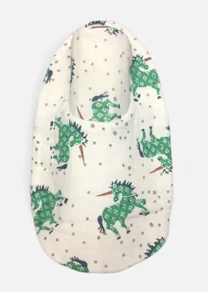 Newborn Organic Bib Burp Cloth - Unicorn