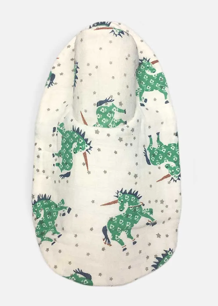 Newborn Organic Bib Burp Cloth - Unicorn