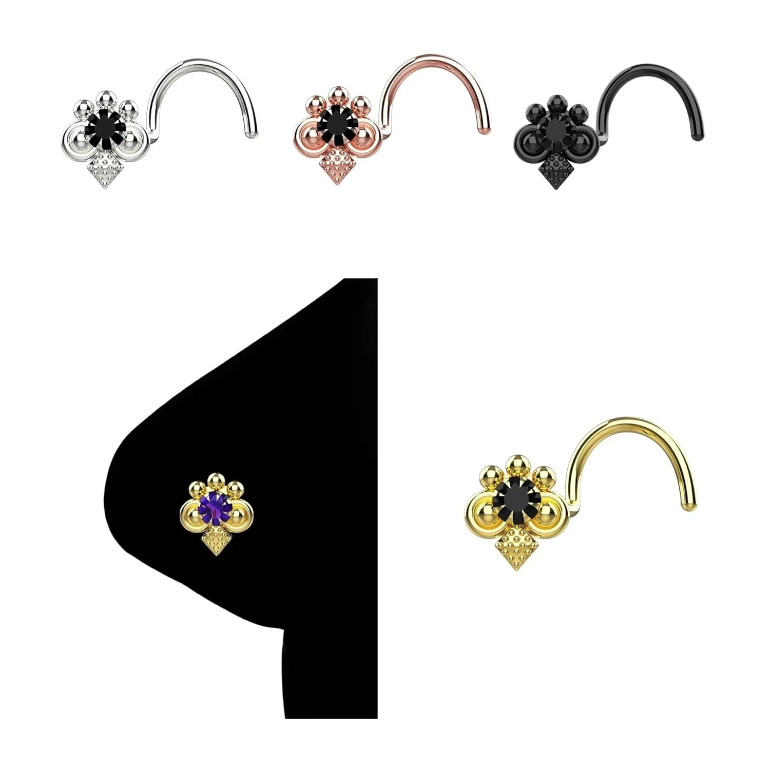 Nose Rings & Studs  Gold & Silver Nose Hoops, Fake Nose Piercing, Cartilage Earrings, Septum Jewelry, 18G Nose Piercing Jewelry for Women, Nose Piercing Jewelry, 18G Nose Hoops