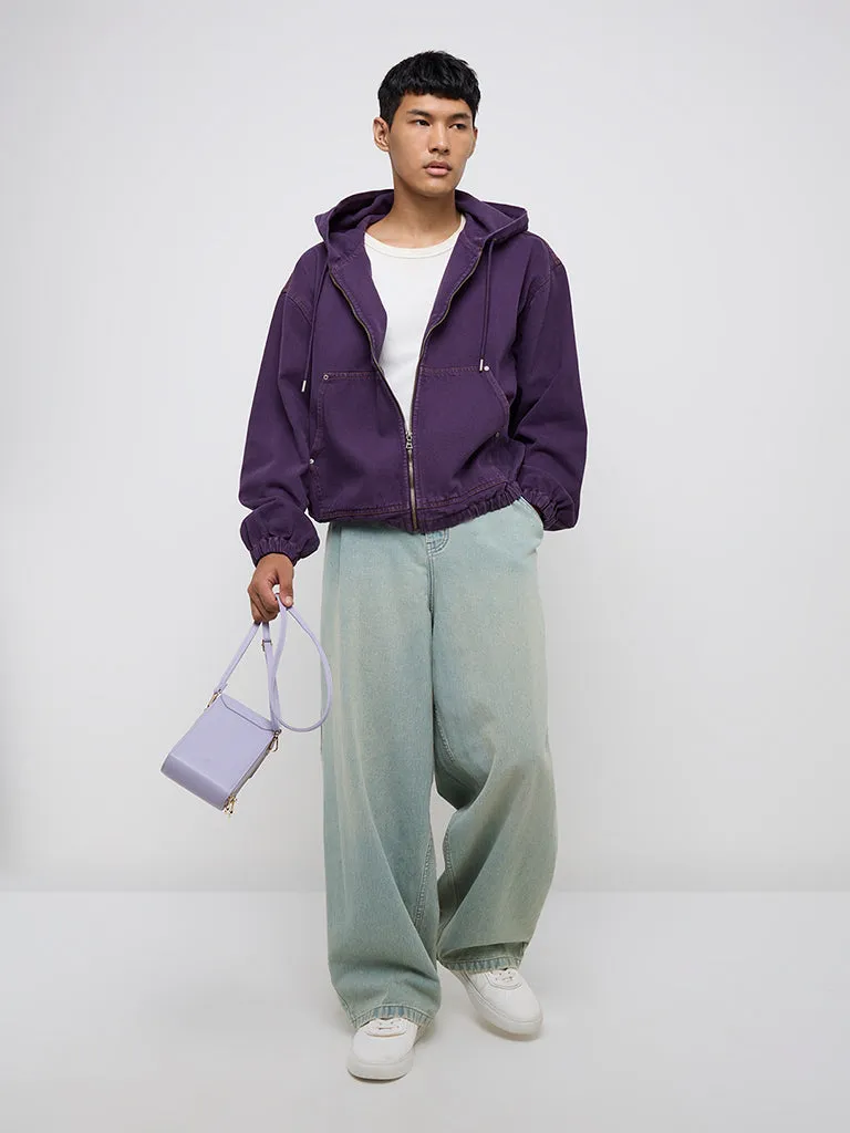 Nuon Purple Relaxed-Fit Denim Jacket