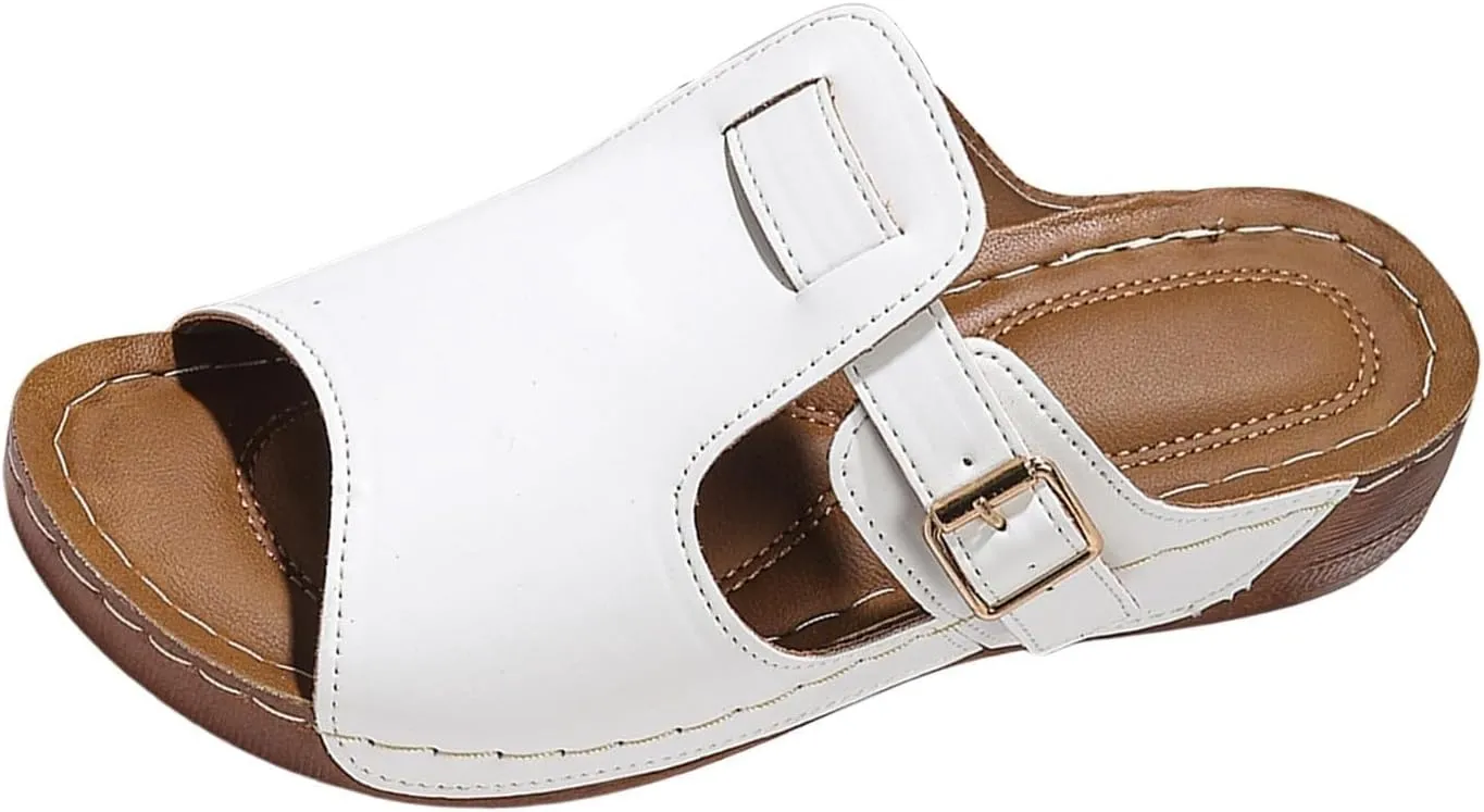 Orthopedic Sandals for Women Dressy Casual Walking Sandals Comfortable Lightweight Slippers Comfort Vacation Flats Summer Beach Sandal Outdoor Indoor Slippers with Arch Support
