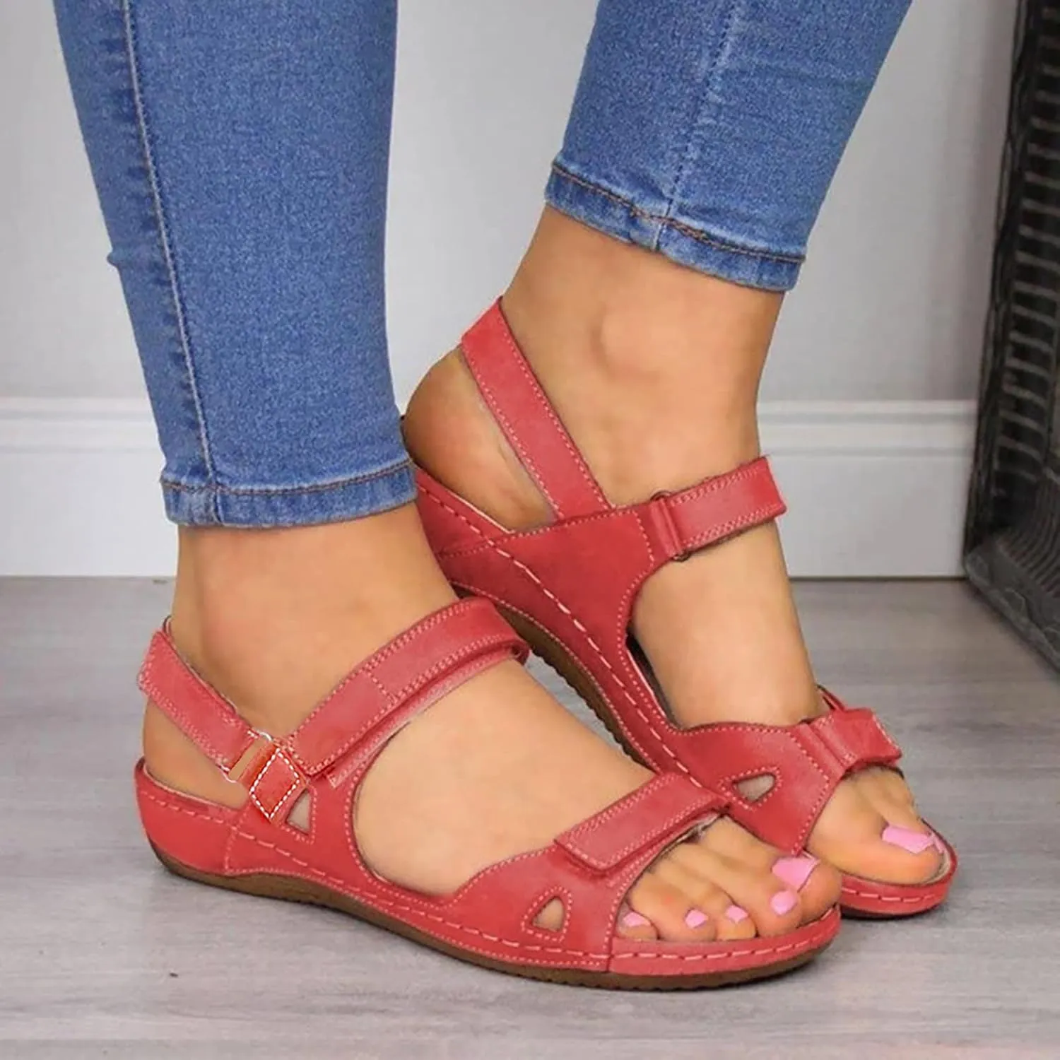 Orthopedic Sandals Women Fashion Dressy Orthopedic Beach Sandals for Woman Arch Support Dress Sandals for Women Orthopedic Black Sandals Women Flat Dressy Orthopedic Womens Shoes Dressy Casual Summer