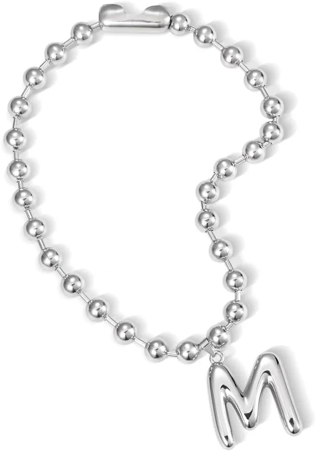 Personalized Unisex Oversized Bubble Letter Necklace, Custom Balloon Initial Chain for Women Men, Puffy Name Personalized Alphabet Pendant Jewelry Gifts for Hip-Hop Lover