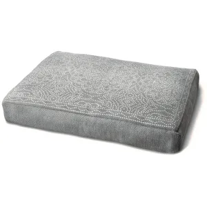 Cozy Warm Grey Pet Bed with Floral Dot Design