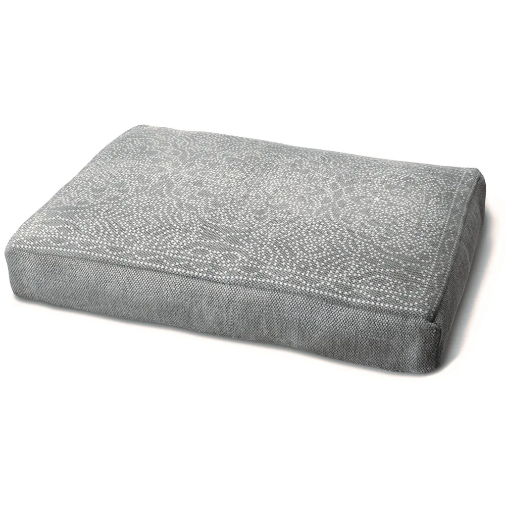 Cozy Warm Grey Pet Bed with Floral Dot Design