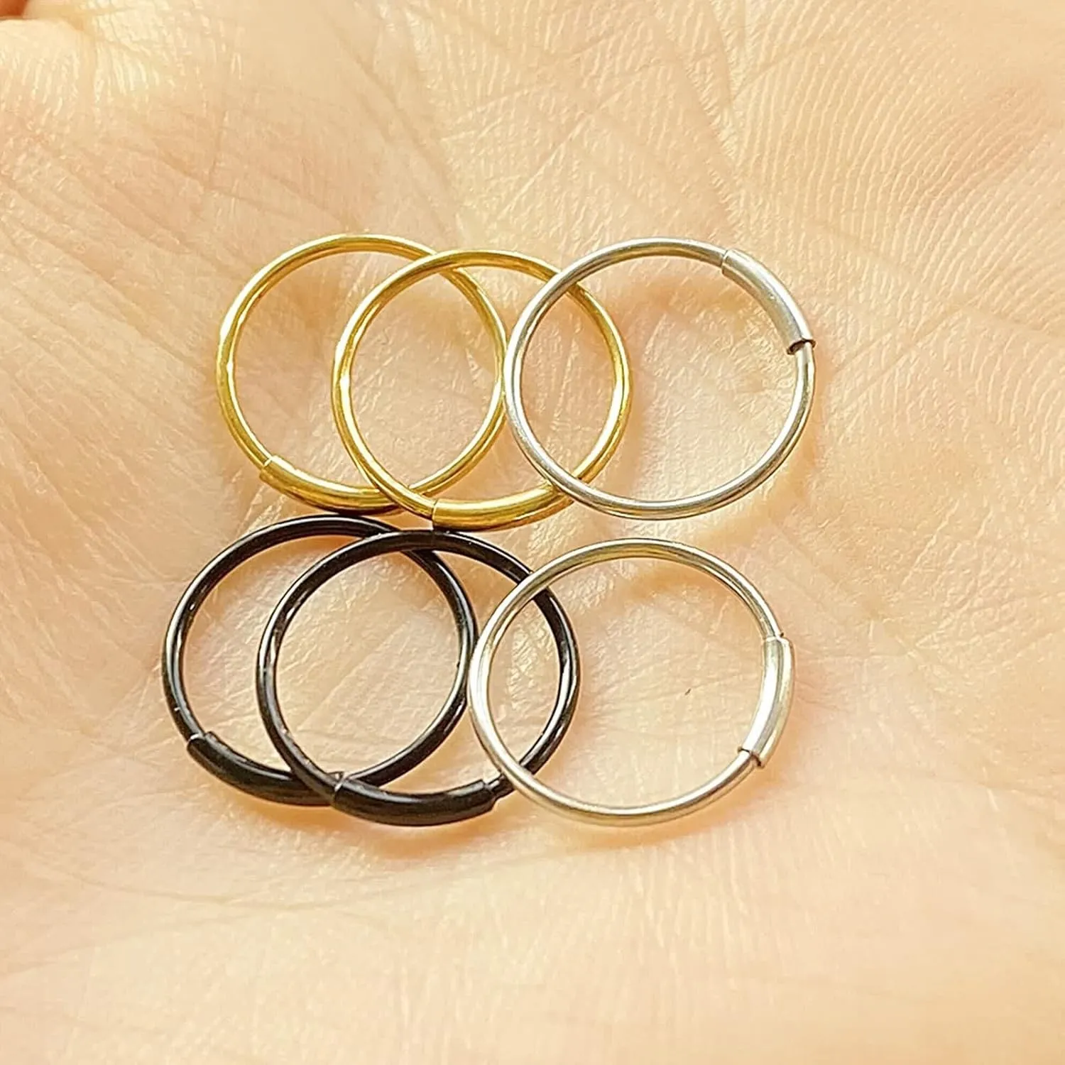 Piercing Jewelry, Nose Rings Surgical Steel Hoop 3PCS Simple 0.7MM for Women Man Jewelry Gifts