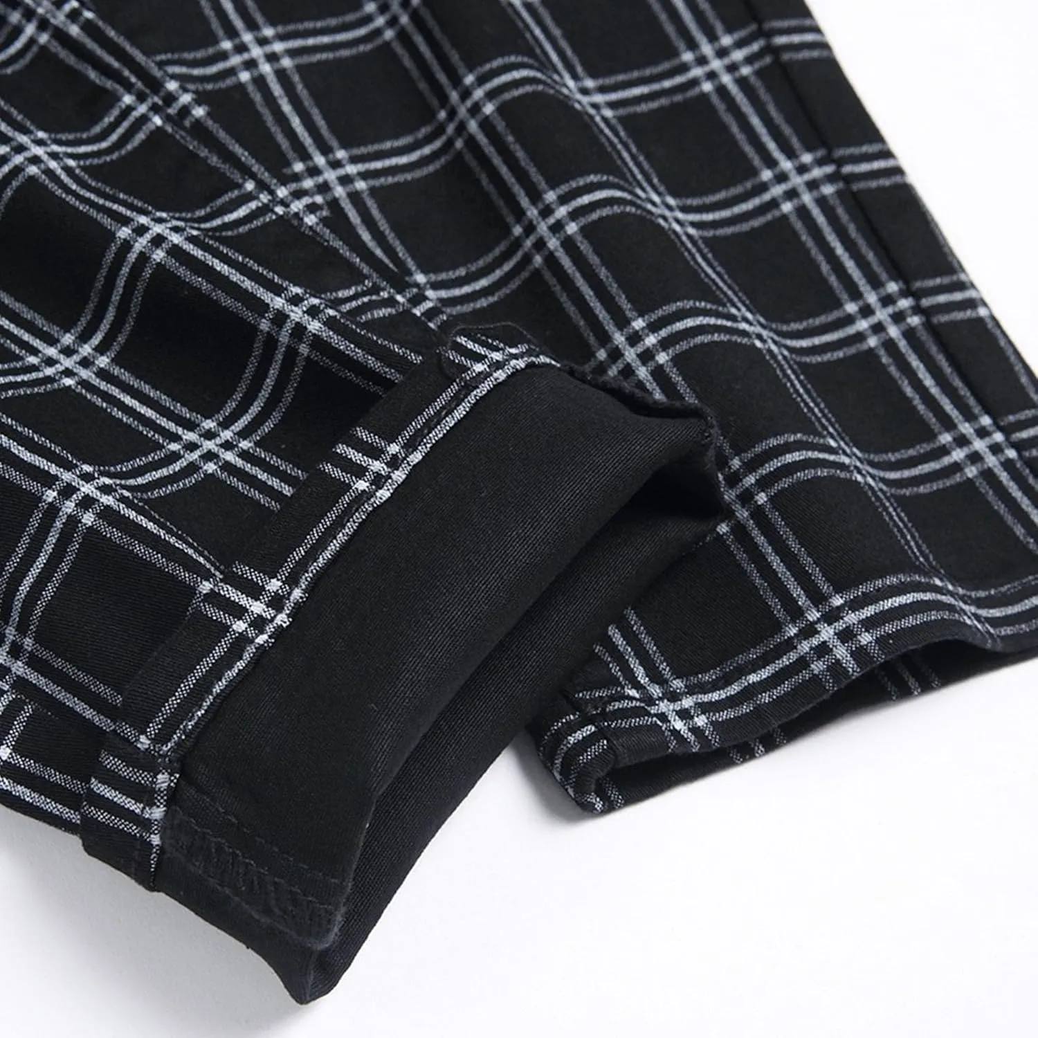 Plaid Pants for Men Stretch Slim Fit Dress Pant Fashion Style Casual Feet Trousers Business Chinos Pants