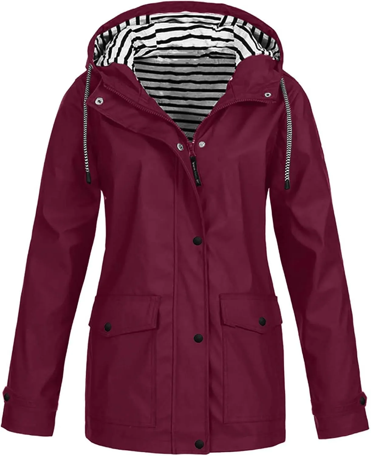 Plus Jacket Outdoor Windproof Hooded Solid Women Coat Rain Raincoat Women's Coat s Jacket