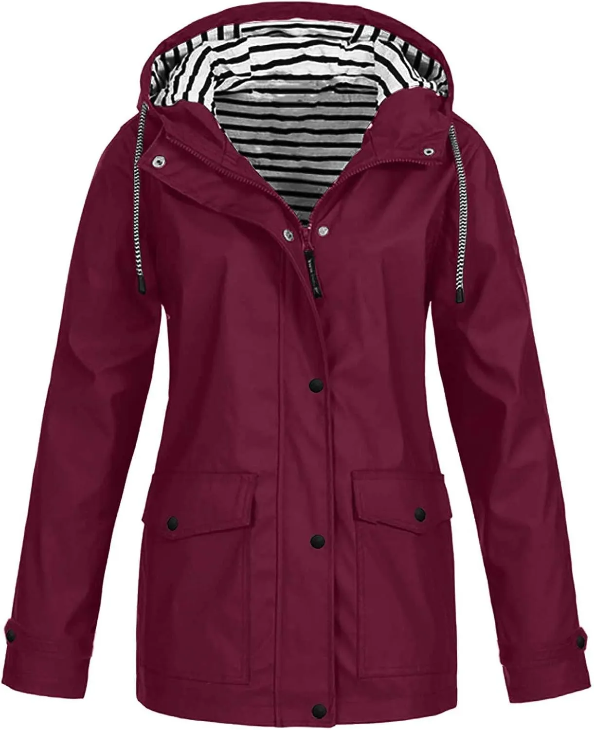 Plus Jacket Outdoor Windproof Hooded Solid Women Coat Rain Raincoat Women's Coat s Jacket
