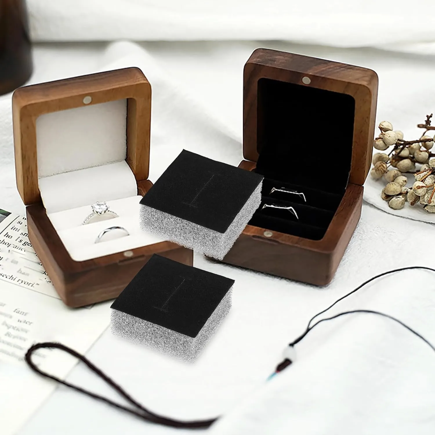 PRETYZOOM 30pcs Jewelry Box Foam Liners, Ring Box Insert Holder Ring Box Jewelry Organizer Insert Pads Ring Box Sponge Cushion Jewelry Storage Box Insert Tray(5x5cm)