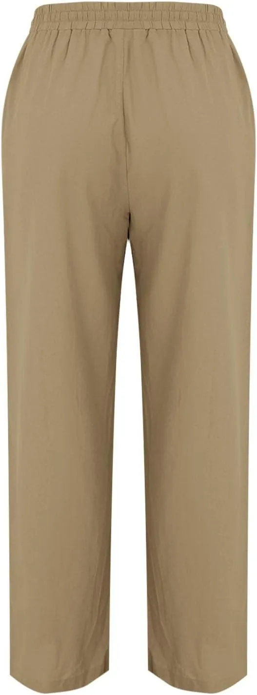PTOLOCIF Cotton Linen Pants Women,Casual Fashion Boho Pants Plus Size Summer Pants Beach Vacation Palazzo Lounge Pants