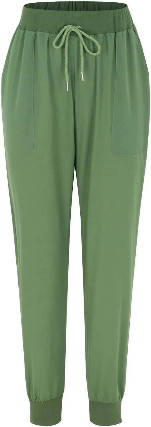 PTOLOCIF Women's Cotton Linen Pants High Waist Drawstring Pants Loose Fit Summer Flowy Boho Pant Trousers with Side Pockets