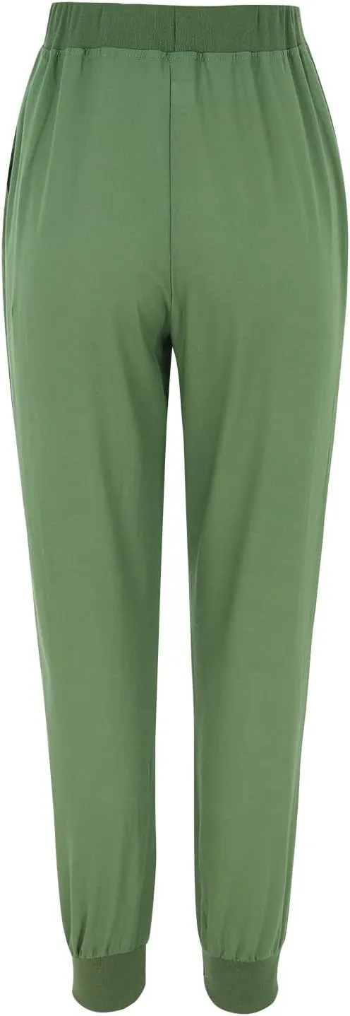 PTOLOCIF Women's Cotton Linen Pants High Waist Drawstring Pants Loose Fit Summer Flowy Boho Pant Trousers with Side Pockets