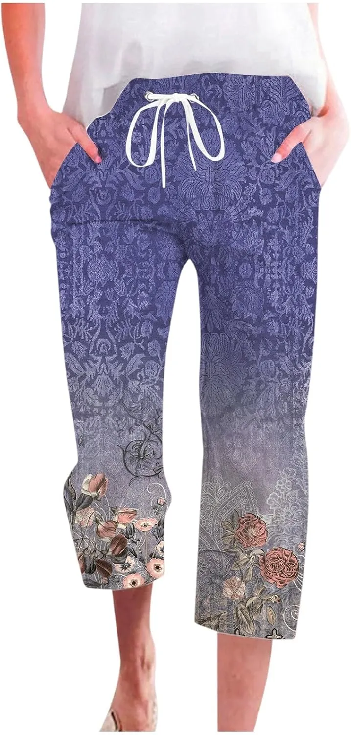 PTOLOCIF Women's Cotton Linen Pants High Waisted Long Palazzo Pants Wide Leg Cotton Linen Lounge Pant Trousers with Pockets
