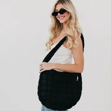Quilted Hobo Tote Bag