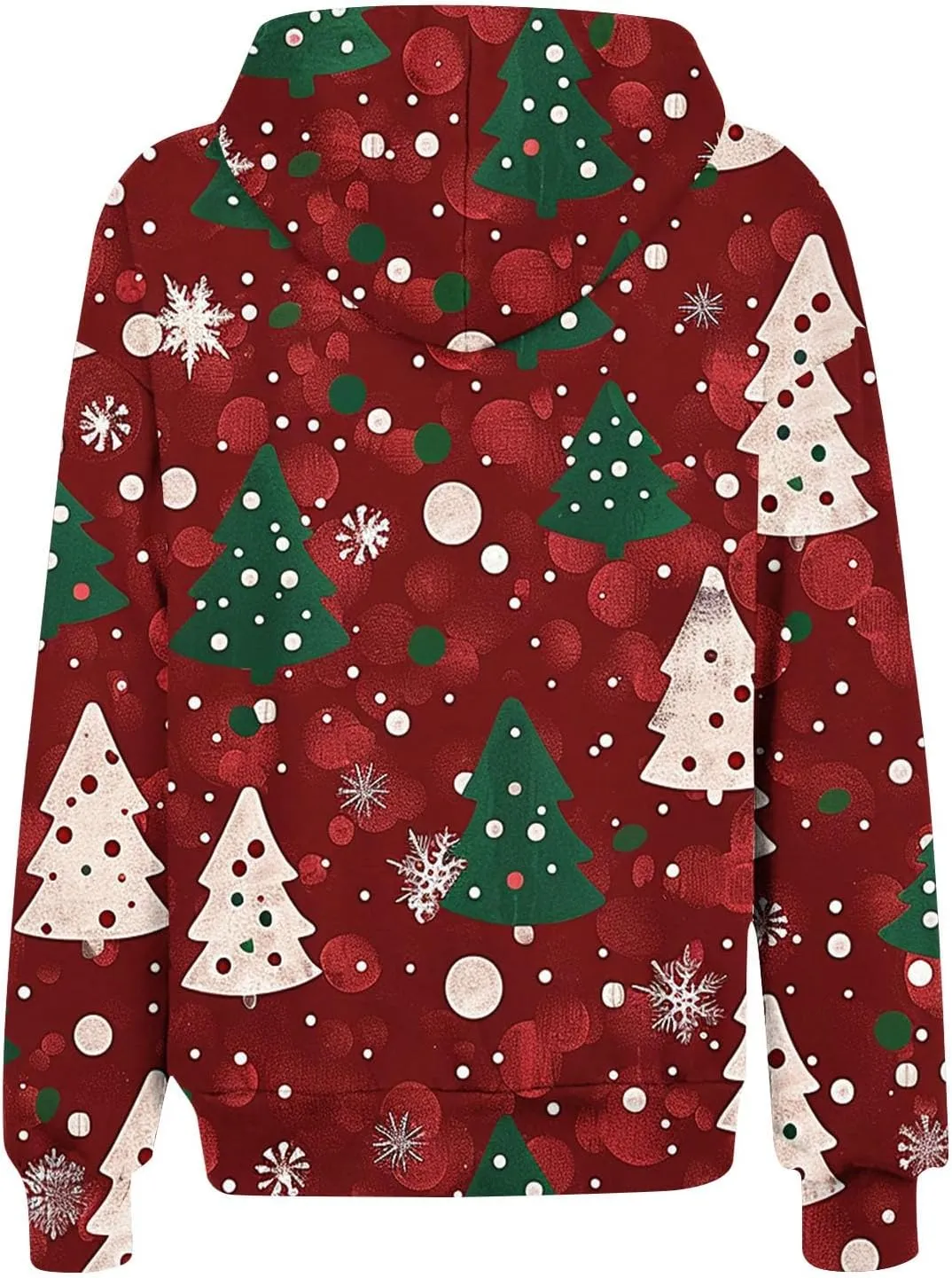 Quilted Jackets for Women Casual Christmas Print Winter Coats Full Zip Hoodies Long Sleeve Sweatshirt with Pockets