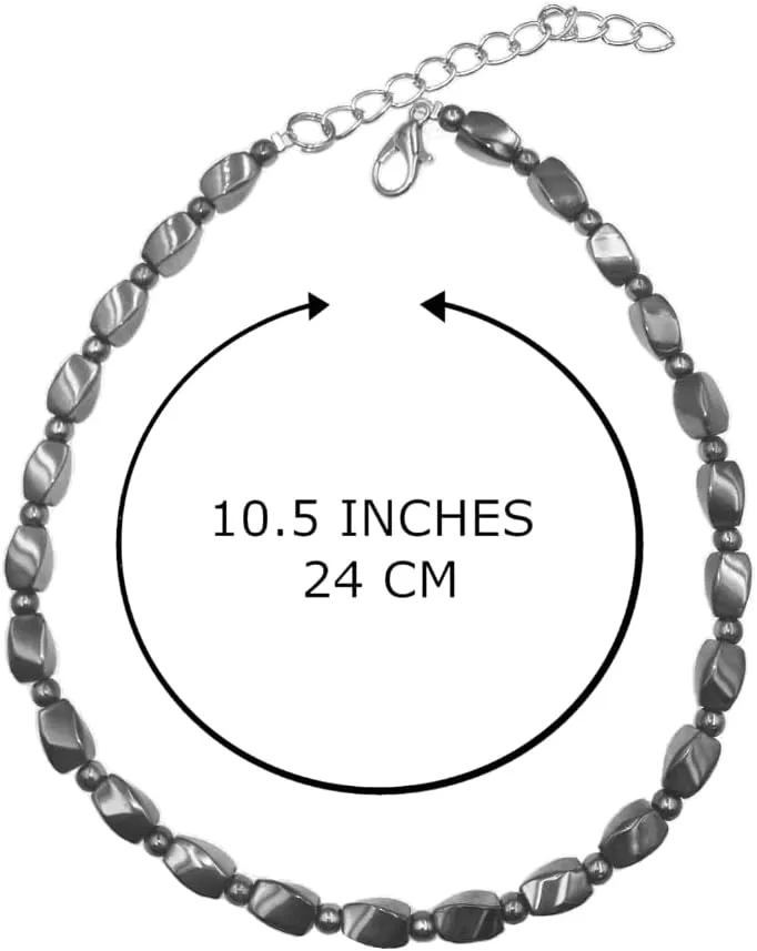 Rainbow Anklet Bracelet Hue Twisted Hematite and Round Artisan Beaded Anklet with Extension Handmade Hypoallergenic Beach Gala Wedding Style Jewelry