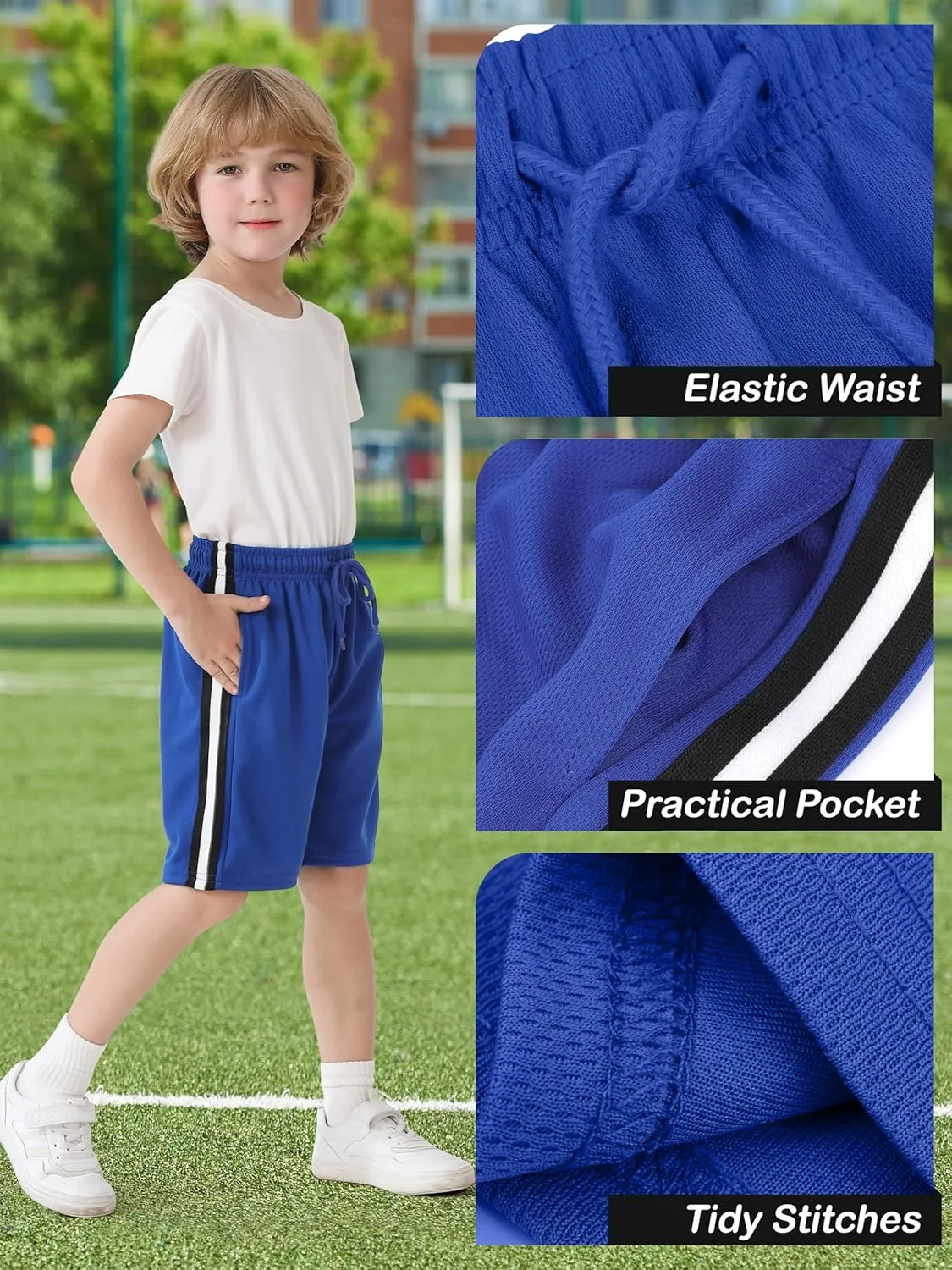Resinta Boys Shorts Toddler Boy Shorts Athletic Quick Dry Kids Basketball Soccer Gym Shorts with Pockets Elastic Waist