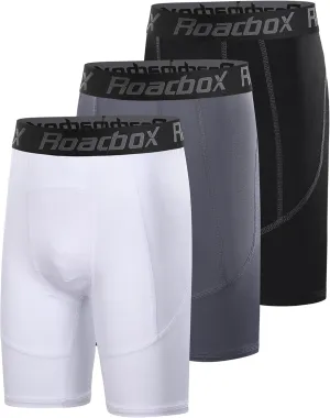 Roadbox Youth Boys Compression Shorts - Spandex Athletic Kids Running Compression Underwear for Basketball Baseball Soccer