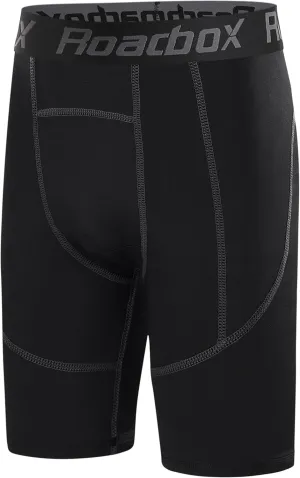 Roadbox Youth Boys Compression Shorts - Spandex Athletic Kids Running Compression Underwear for Basketball Baseball Soccer