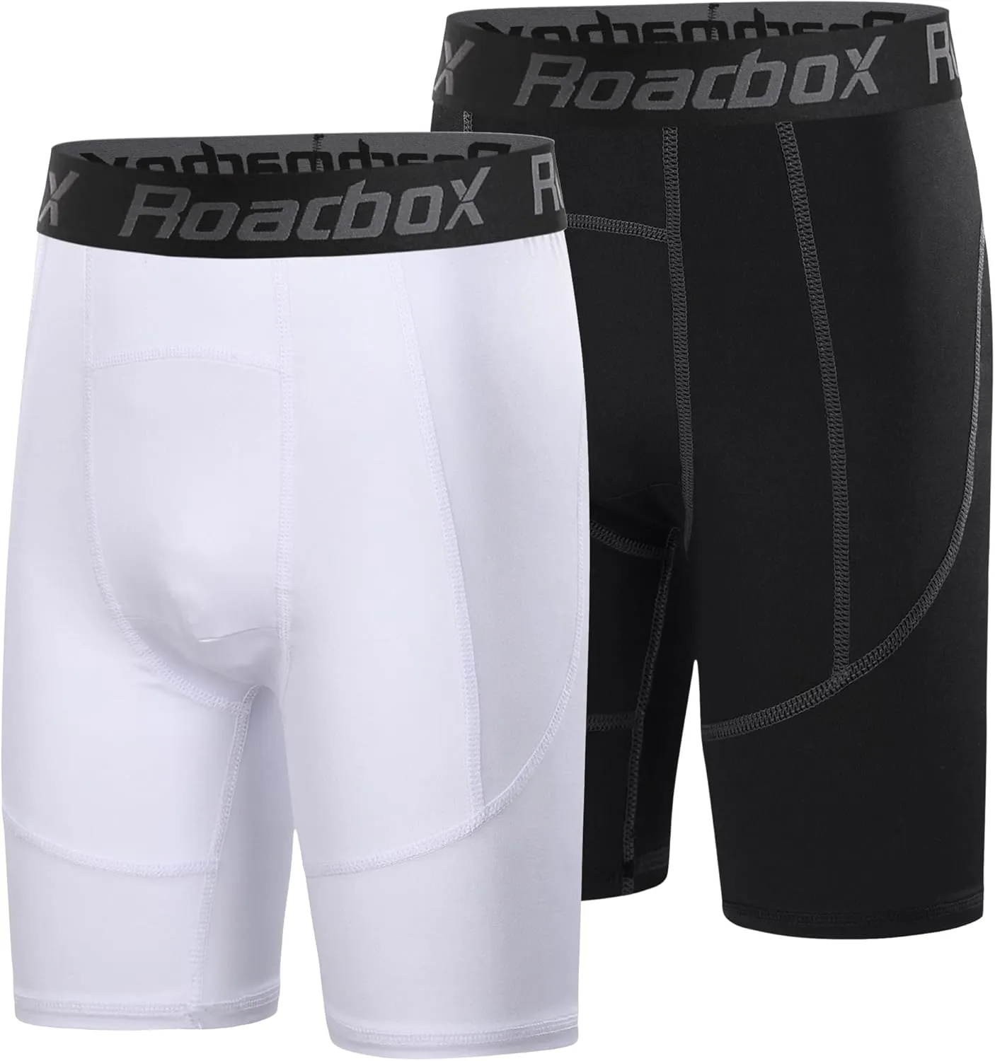 Roadbox Youth Boys Compression Shorts - Spandex Athletic Kids Running Compression Underwear for Basketball Baseball Soccer