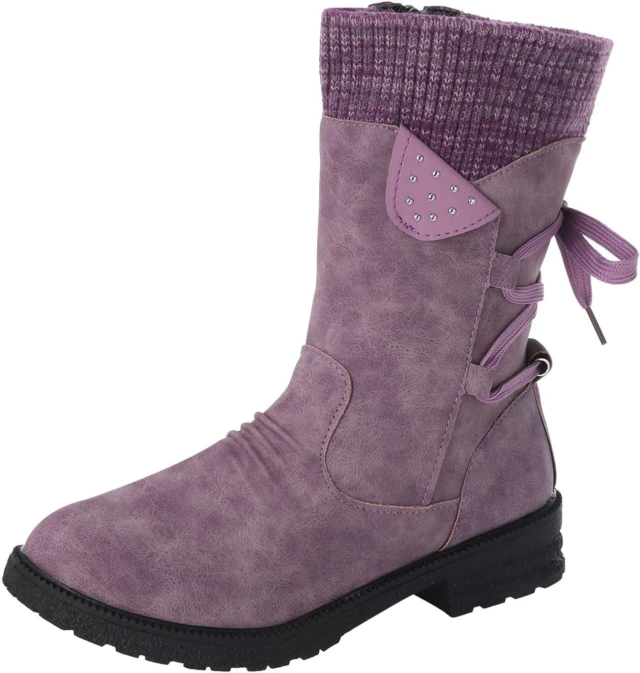 SBGMoSJ Slip on Winter Boots for Women Waterproof Womens 11.5 Extra Wide Width Non Slip Winter Boots Woman Boots Winter Short Womens Pull on Winter Boots 8.5 Waterproof Winter Boots Youth