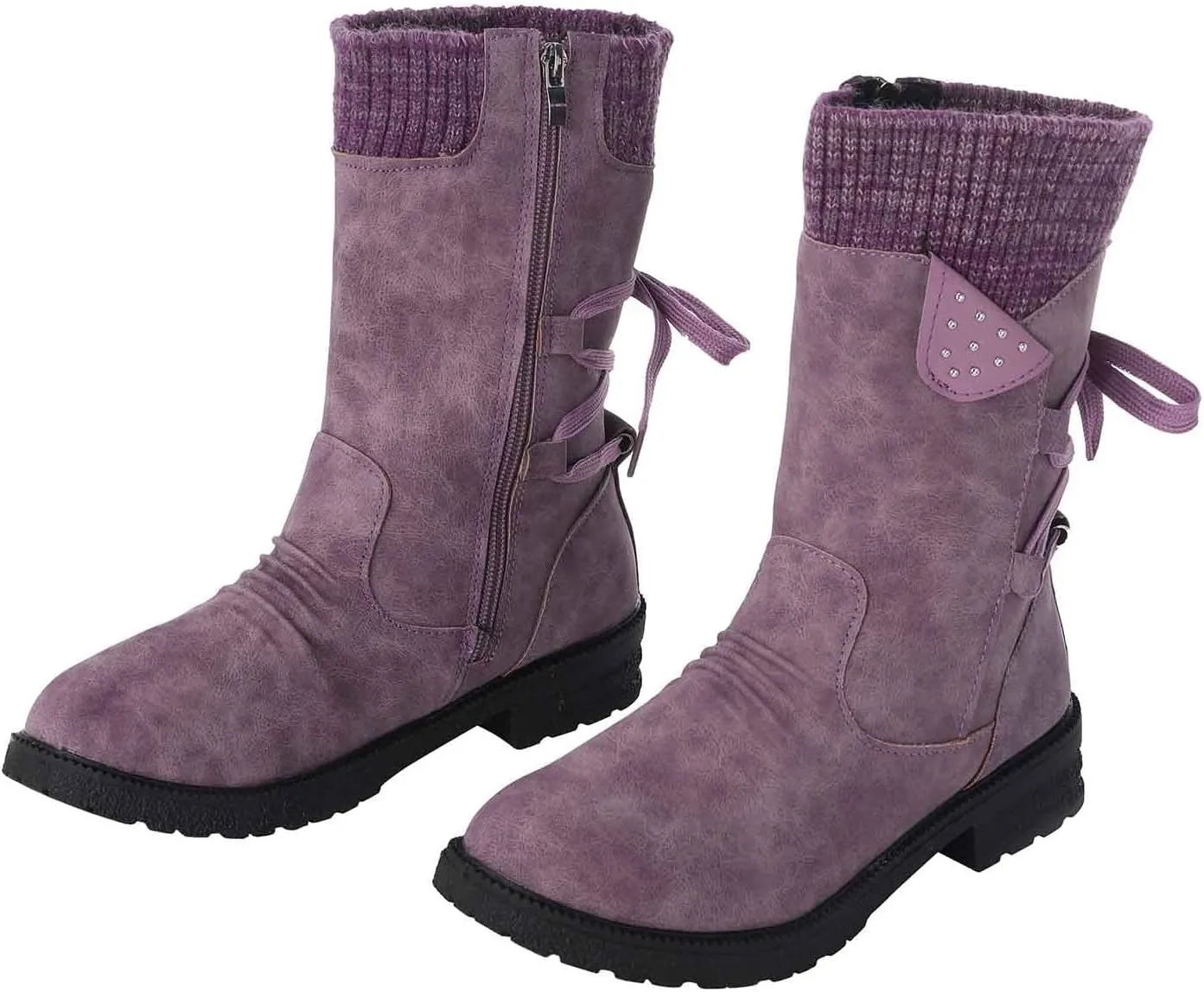 SBGMoSJ Slip on Winter Boots for Women Waterproof Womens 11.5 Extra Wide Width Non Slip Winter Boots Woman Boots Winter Short Womens Pull on Winter Boots 8.5 Waterproof Winter Boots Youth