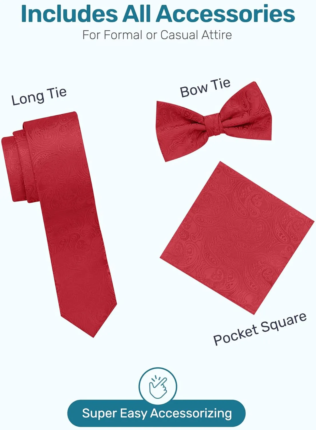 S.H. Churchill & Co. Men's 4 Piece Paisley Vest Set, with Bow Tie, Neck Tie & Pocket Hanky