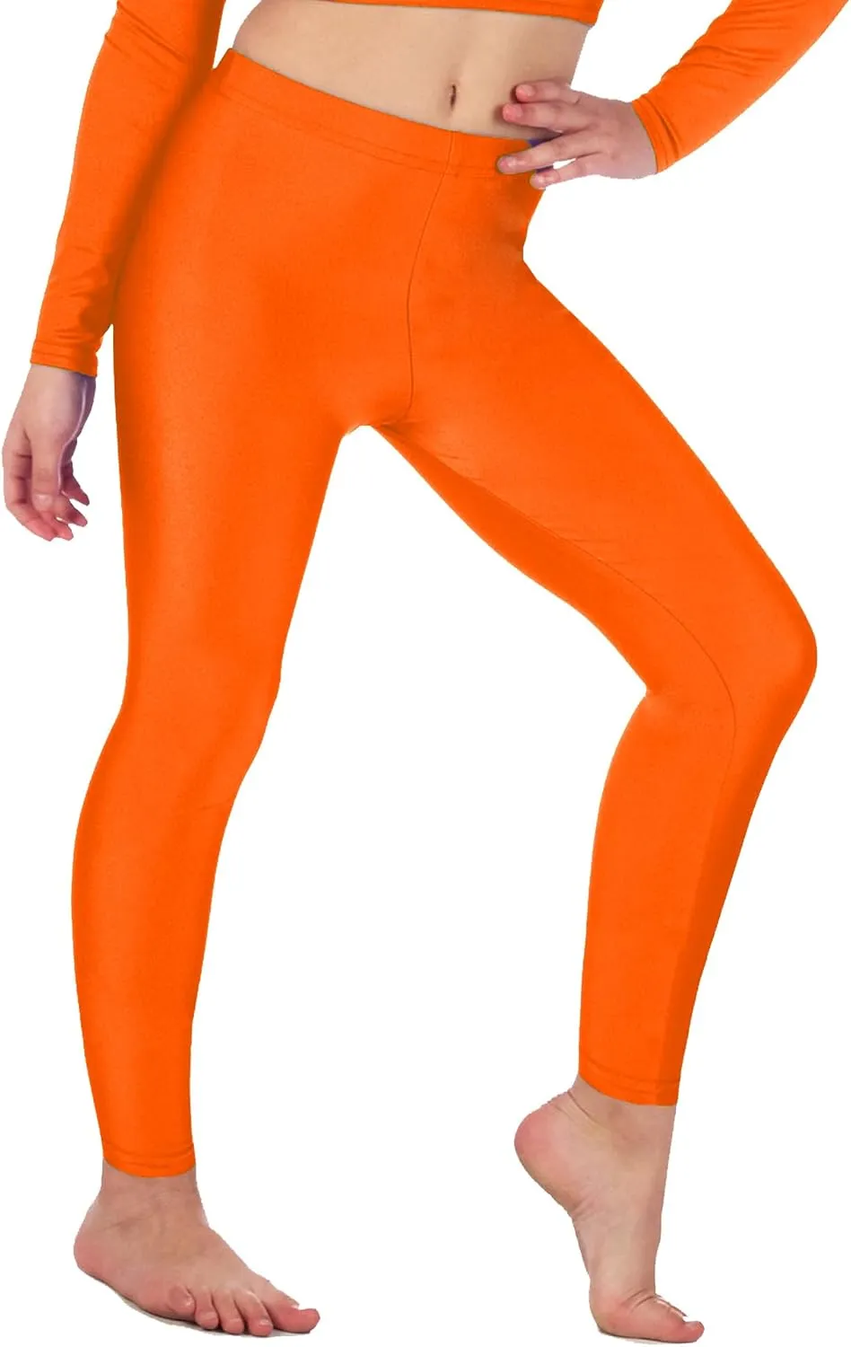 Shiny Girls Leggings for Gymnastics/Dance - Kids Leggings - Stretchy Fabric Footless Toddler Athletic Youth