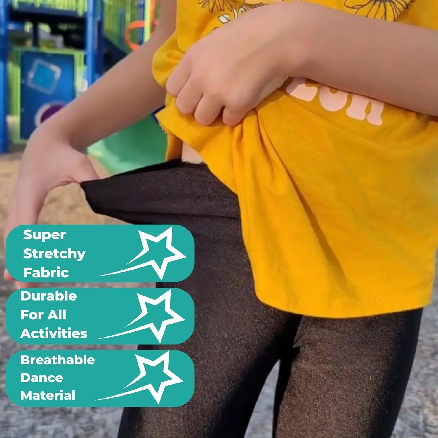 Shiny Girls Leggings for Gymnastics/Dance - Kids Leggings - Stretchy Fabric Footless Toddler Athletic Youth