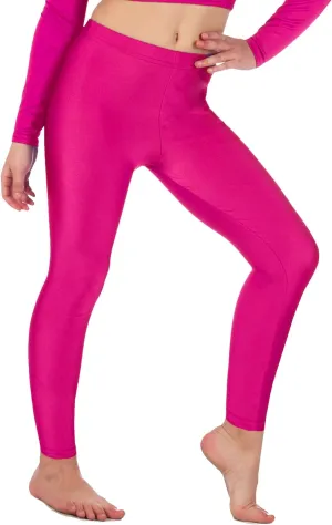 Shiny Girls Leggings for Gymnastics/Dance - Kids Leggings - Stretchy Fabric Footless Toddler Athletic Youth