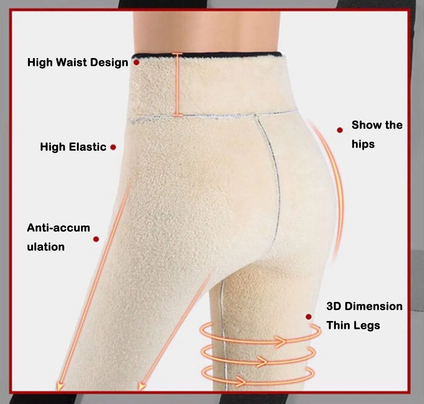 SIAEAMRG Winter Sherpa Fleece Lined Leggings for Women,High Waist Stretchy Thick Cashmere Leggings
